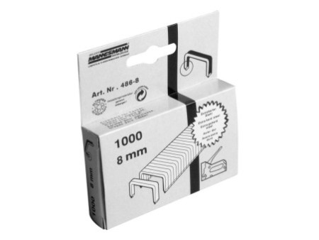 BRÜDER MANNESMANN Agrafe, 8 mm, galvanisé, 1.000 pièces