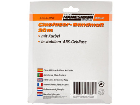 BRÜDER MANNESMANN Décamètre, ruban fibre de verre, 20 m
