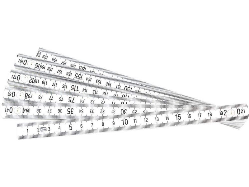 BRÜDER MANNESMANN Mètre pliant en PVC, 2,0 m, blanc