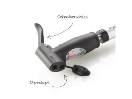 FISCHER Mini pompe à air pour vélo, en aluminium, (H) 295 mm