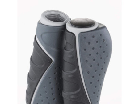 FISCHER Poignées de guidon pour vélo 'Trio', gris/noir