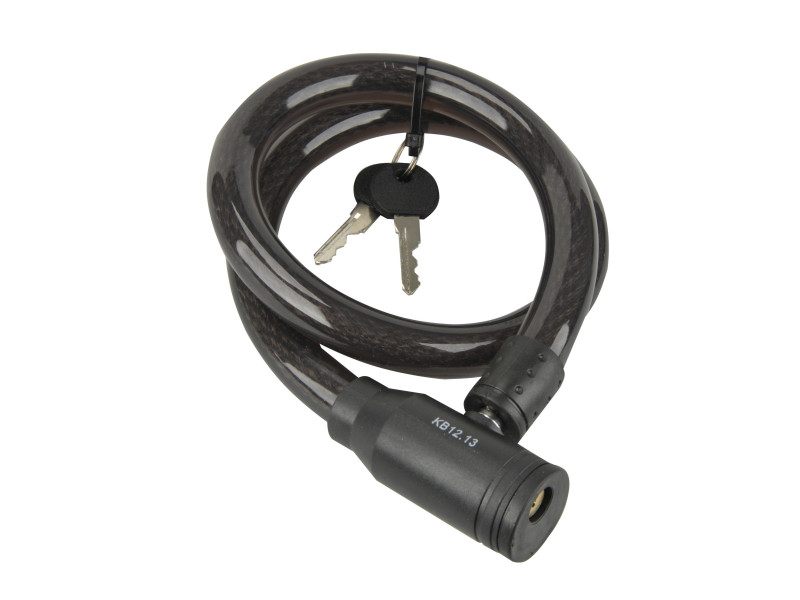 FISCHER Câble antivol pour vélo, longueur: 1.800 mm, noir