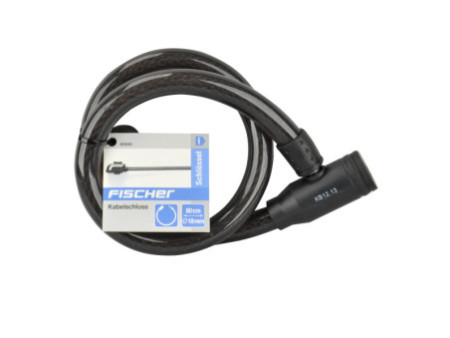 FISCHER Câble antivol pour vélo, longueur: 1.800 mm, noir