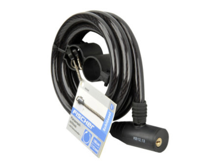 FISCHER Câble antivol pour vélo, longueur: 1.800 mm, noir