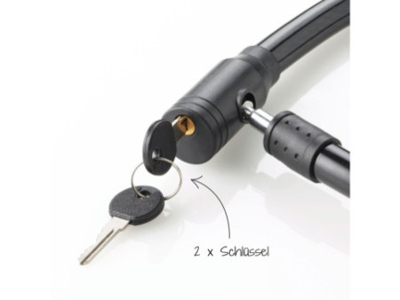 FISCHER Câble antivol pour vélo, longueur: 1.800 mm, noir