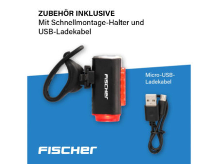 FISCHER Feu arrière de vélo sur batterie TWIN, éclairage sol