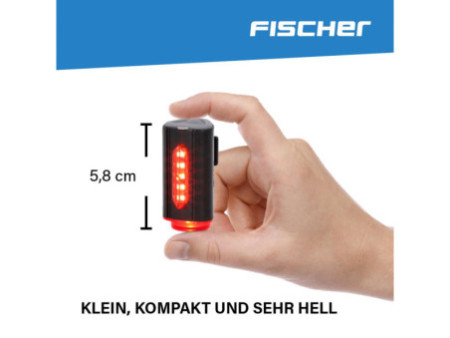 FISCHER Feu arrière de vélo sur batterie TWIN, éclairage sol