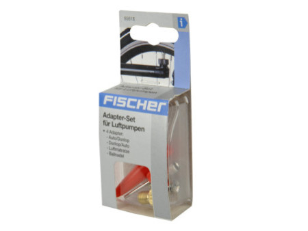 FISCHER Set d'adaptateurs pour pompe à air de vélo, 4 pièces