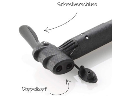 FISCHER Pompe à air pour vélo double embout,pour toute valve