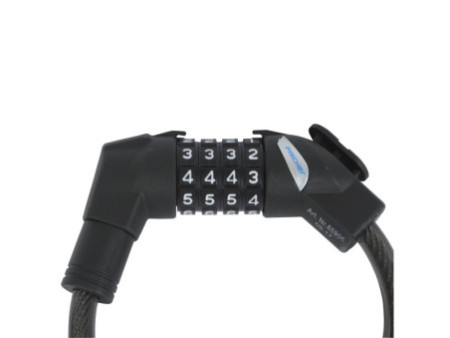 FISCHER Câble antivol pour vélo, longueur : 1.200 mm, noir