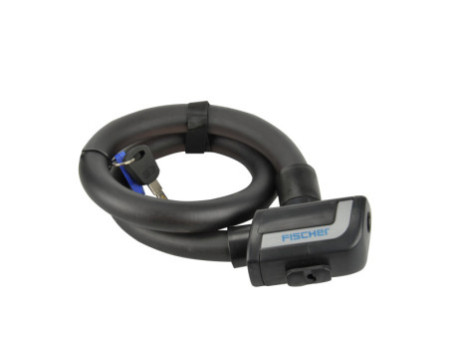 FISCHER Câble antivol pour vélo, longueur : 600 mm, noir