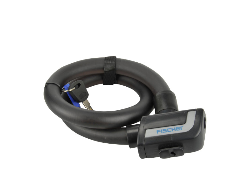 FISCHER Câble antivol pour vélo, longueur : 600 mm, noir