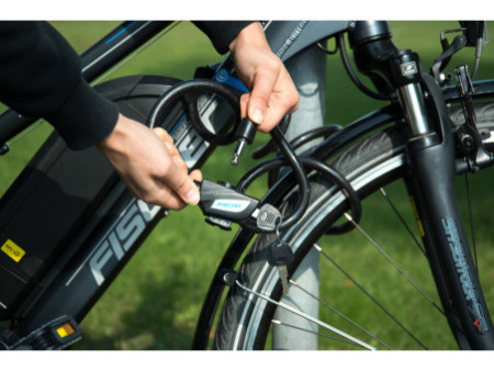 FISCHER Câble antivol pour vélo, longueur : 600 mm, noir