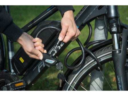 FISCHER Câble antivol pour vélo, longueur : 850 mm, noir