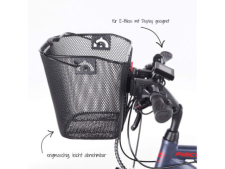 FISCHER Panier sur guidon pour vélo électrique, noir