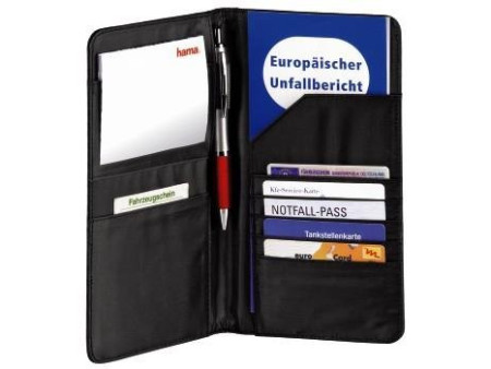 hama Etui pour les papiers de voiture en nylon, noir