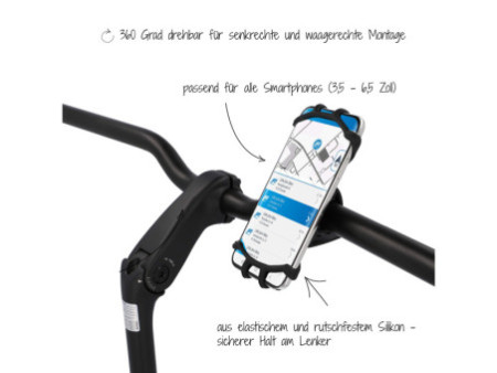 FISCHER Support smartphone pour vélo en silicone, noir