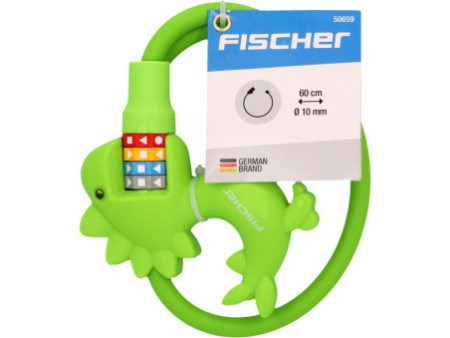 FISCHER Câble antivol pour vélo Dinosaure, longueur: 600 mm
