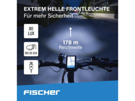 FISCHER Set d'éclairage à LED rechargeable USB TWIN, 80 lux