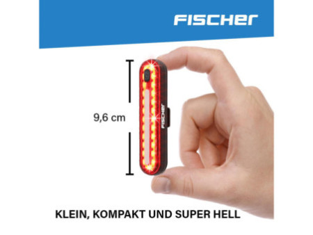FISCHER Feu stop de vélo à LED rechargeable, tube lumineux