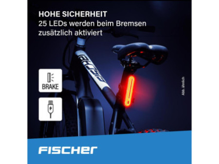 FISCHER Set d'éclairage de vélo à LED rechargeable, 80 lux