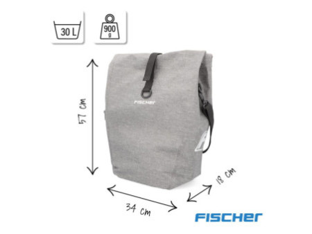 FISCHER Sacoche de vélo City, gris