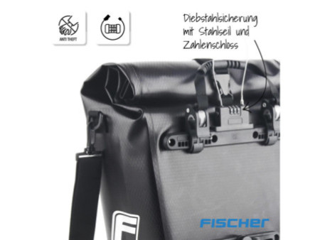 FISCHER Sacoche de porte-bagages de vélo Tour, noir
