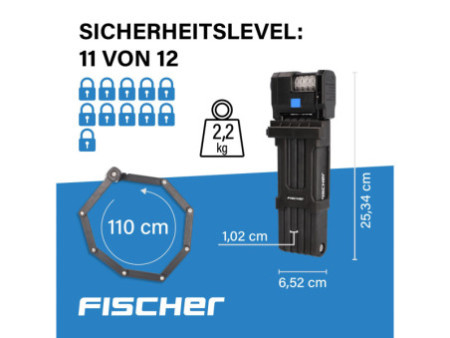 FISCHER Antivol pliable pour vélo PROTEC PLUS+ FN110