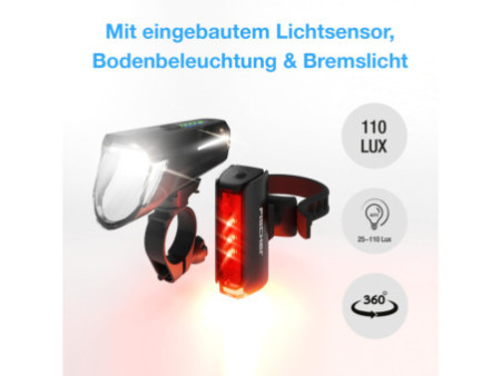 FISCHER Kit d'éclairage LED rechargeable TWIN STOP, 110 lux