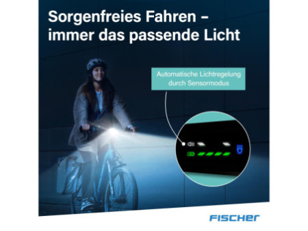 FISCHER Feu avant LED pour vélo, avec pleins phares, 100 lux