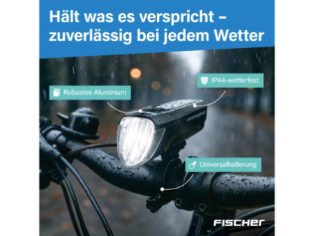 FISCHER Feu avant LED pour vélo, avec pleins phares, 100 lux