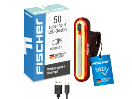 FISCHER Feu arrière LED pour vélo, 50 diodes
