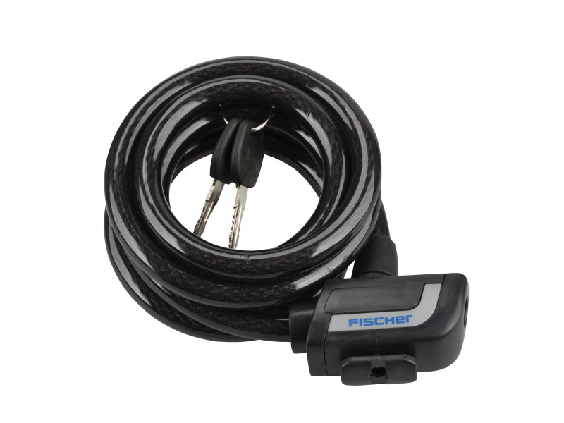 FISCHER Câble antivol pour vélo, longueur: 1.800 mm, noir