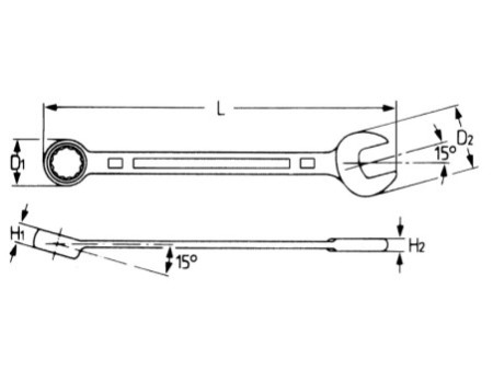 HEYTEC Clé mixte, 24 mm, longueur: 280 mm