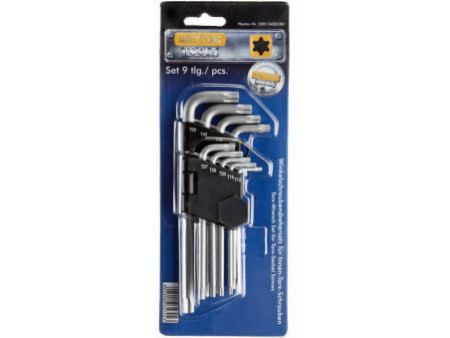 HEYTEC Jeu de clés mâles coudées Torx, 9 pièces