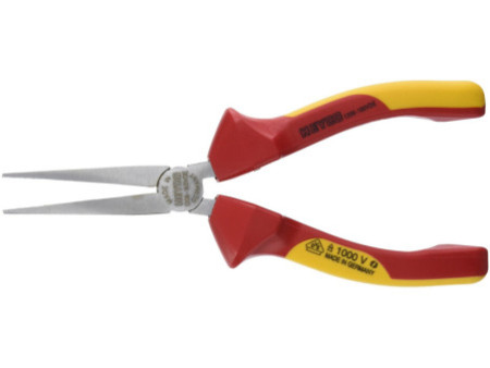 HEYCO Pince plate VDE, droit, L: 160 mm, rouge/jaune