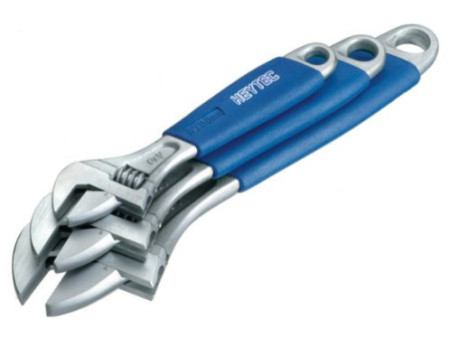 HEYTEC Set de clés à molette, réglable, 3 pièces, DIN 3117