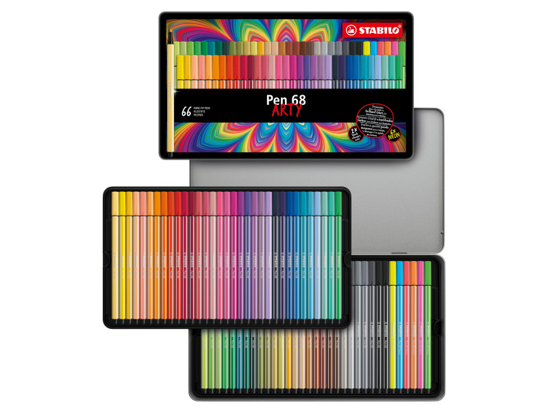 STABILO Feutre de coloriage Pen 68 ARTY, étui de 66