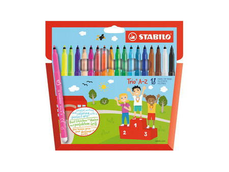 STABILO Feutre Trio A-Z, étui en carton de 12