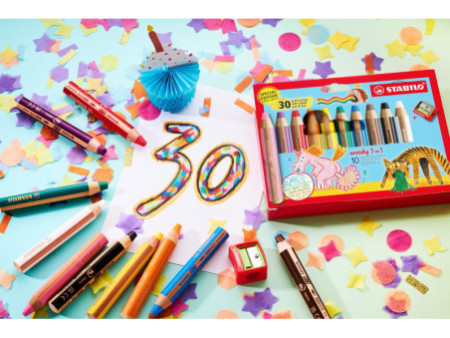 STABILO Crayon multi-talents woody 3 en 1, étui de 6 Tigre