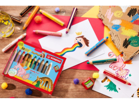 STABILO Crayon multi-talents woody 3 en 1, étui de 10 30 ans