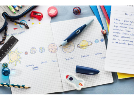 STABILO Stylo plume EASYbirdy 3D DreamWorld R, bleu, A