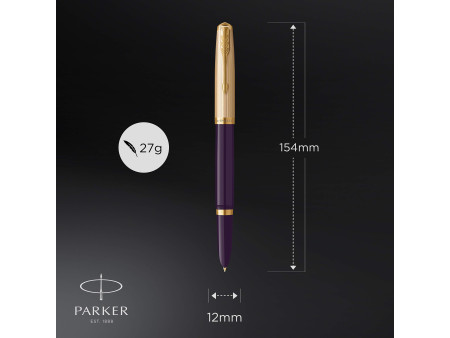 PARKER Stylo plume Parker 51 Prune 18K G.C., plume: F