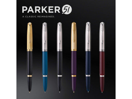 PARKER Stylo plume Parker 51 Prune 18K G.C., plume: F