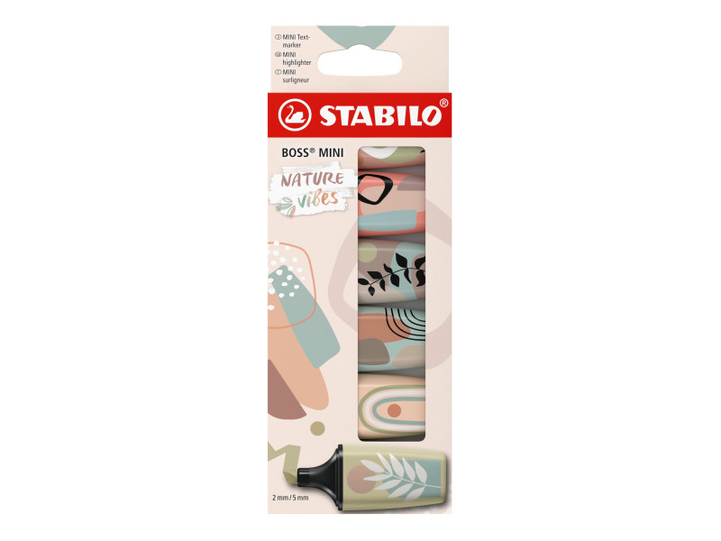 STABILO Surligneur BOSS MINI Naturevibes, étui carton de 6