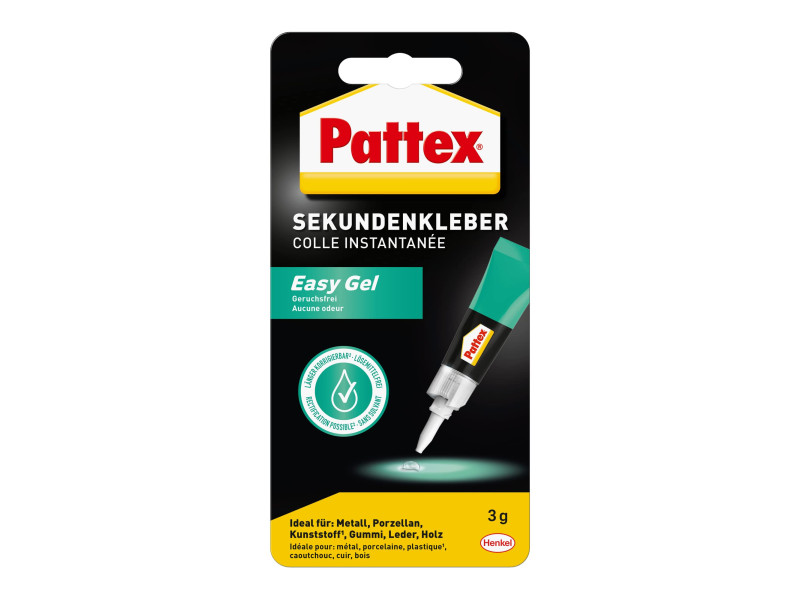 Pattex Colle instantanée Easy Gel, tube de 3 g,