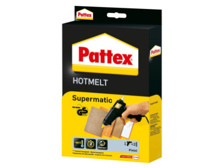 Pattex Pistolet à colle HOT SUPERMATIC, noir/jaune