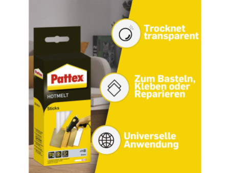 Pattex Cartouche pour collage à chaud HOT STICKS, rond,