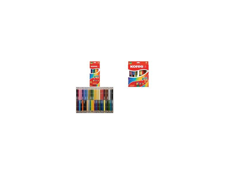 Kores Crayons de couleur 'DUO', étui carton de 12 + taille-