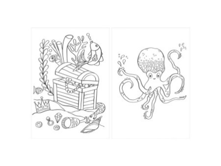 Pelikan Cahier d'art plastique upcycling 'monde aquatique'